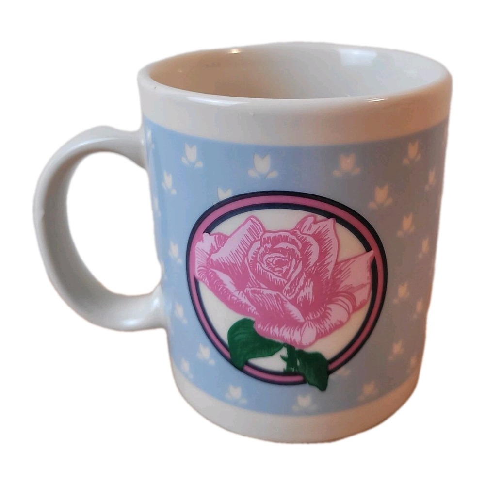 Vintage 80s Mug‎ Rose Grandmothers Gift From God, Dickson's, Grandma Cottagecore